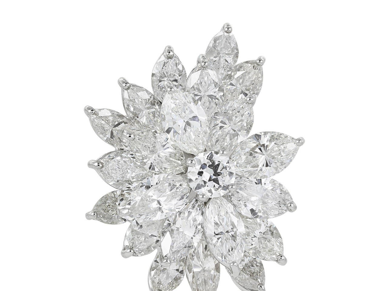 15 Carat Diamonds and Platinum Spray Earrings