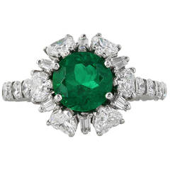 2.02 Carat Colombian Emerald Diamond Platinum Ring
