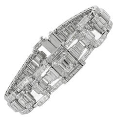 Art Deco 22.50 Carat Diamond Platinum Bracelet 11