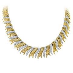 Boucheron Diamond Gold Platinum Feather Necklace 11