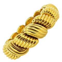 Textured Gold Flexible Bangle Bracelet 6