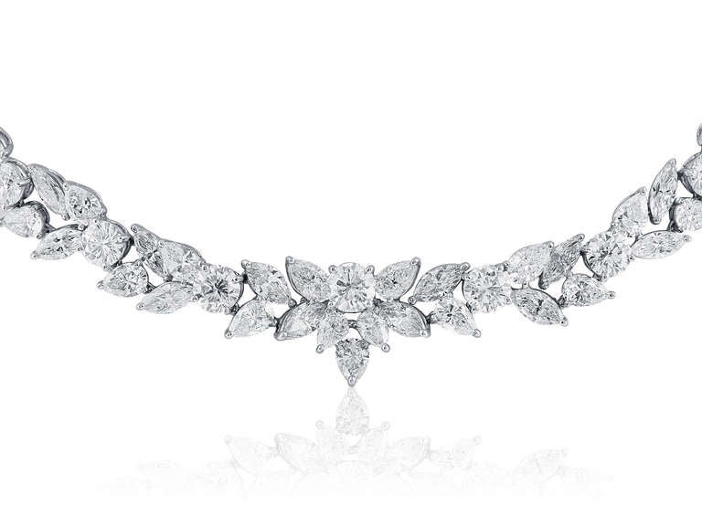 48.95 Carat Fancy Shape Diamonds Platinum Necklace In Excellent Condition For Sale In Chestnut Hill, MA
