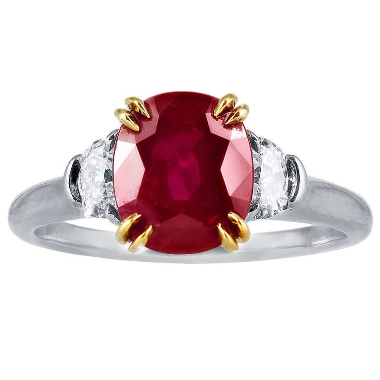 Harry Winston 3.29 Carat Burma Ruby and Diamond Ring
