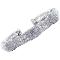 Judith Ripka White Gold and Diamond Bangle Bracelet