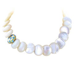 Tiffany & Co. Mother of Pearl Opal Gold Necklace 4