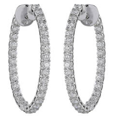 8.05ct Oval Shaped Diamond Hoop Earrings 2