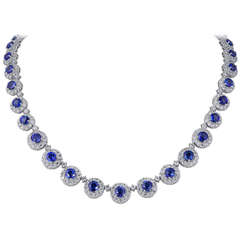 23.25 Carat Sapphire and Diamond Necklace