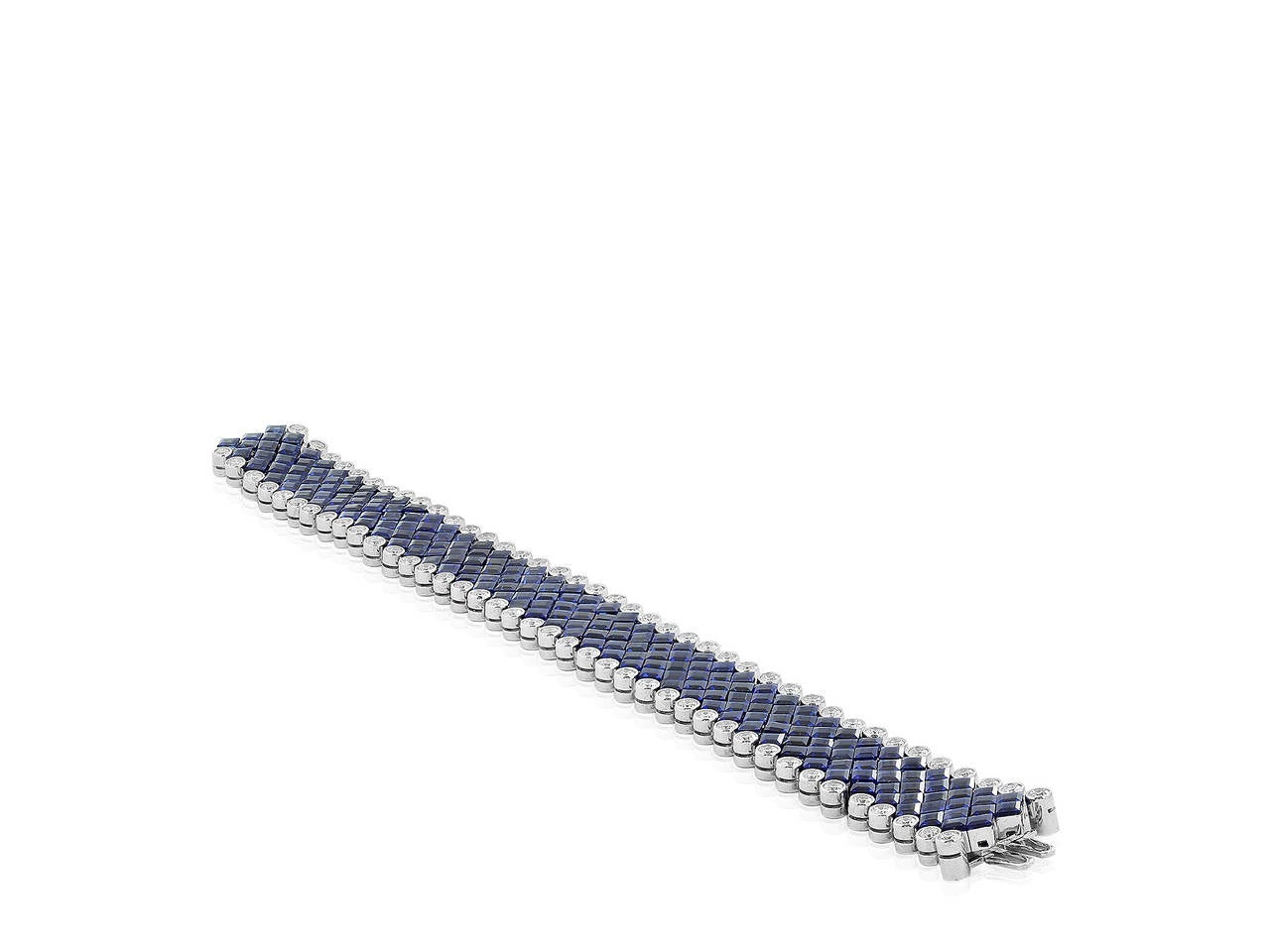 Contemporary Aletto Brothers Sapphire Diamond Platinum Flexible Bracelet