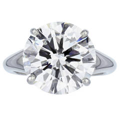 3.22 Carat Round Brilliant F/SI1 GIA Certified Diamond Engagement Platinum Ring