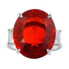 Bulgari 10.57 Carat Fire Opal Diamond Ring