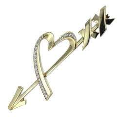 Tiffany & Co. Paloma Picasso Diamond Gold Heart Brooch