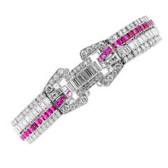 Art Deco Ruby Diamond Bracelet