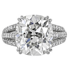 7.28 Carat Cushion Cut Diamond Platinum Ring 3