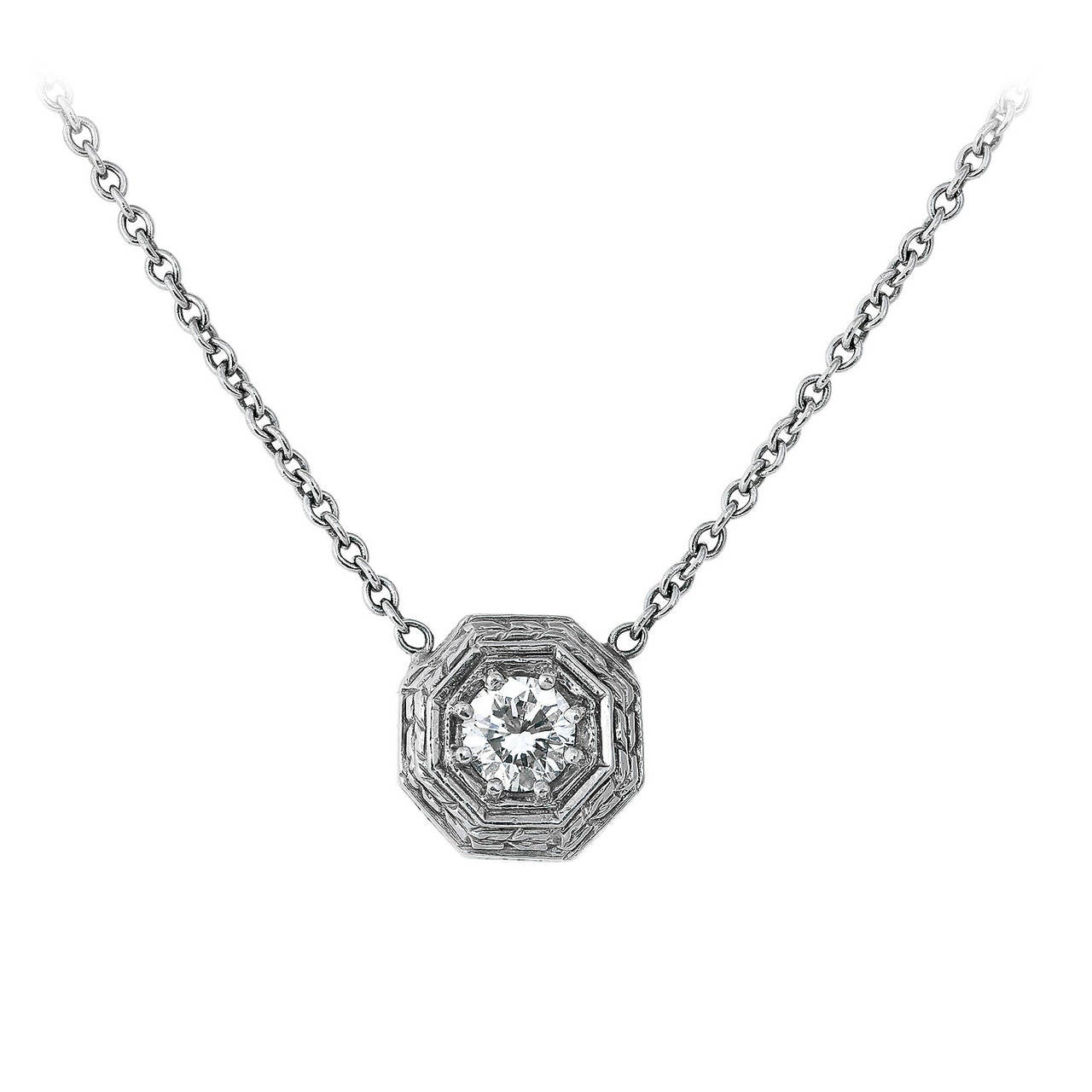 .52 Carat Diamond and Gold Pendant For Sale