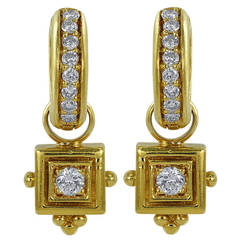 Penny Preville Diamond and Gold Pendant Earrings
