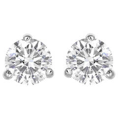 1.85 Carat Round Brilliant Cut Diamond Stud Earrings 2
