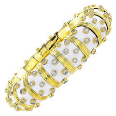 Schlumberger Tiffany & Co White Enamel and Diamond Bracelet