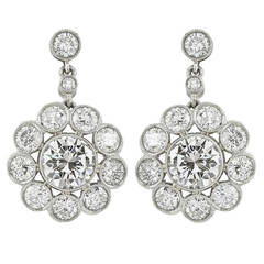5.03 Carat Diamond Cluster Earrings