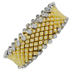 15.06 Carat Diamond Gold Platinum Link Bracelet