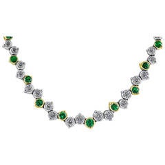 5.78 carat Emerald Diamond Riviera Necklace 8