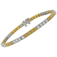 Oscar Heyman 3.46 Carat Yellow and White Diamond Bracelet 8