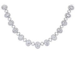 28.19 Carat Oval and Round Brilliant Cut Diamond Necklace