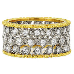 Buccellati Milano Diamond Gold Band Ring