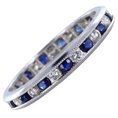 Saphire and Diamond Eternity Band