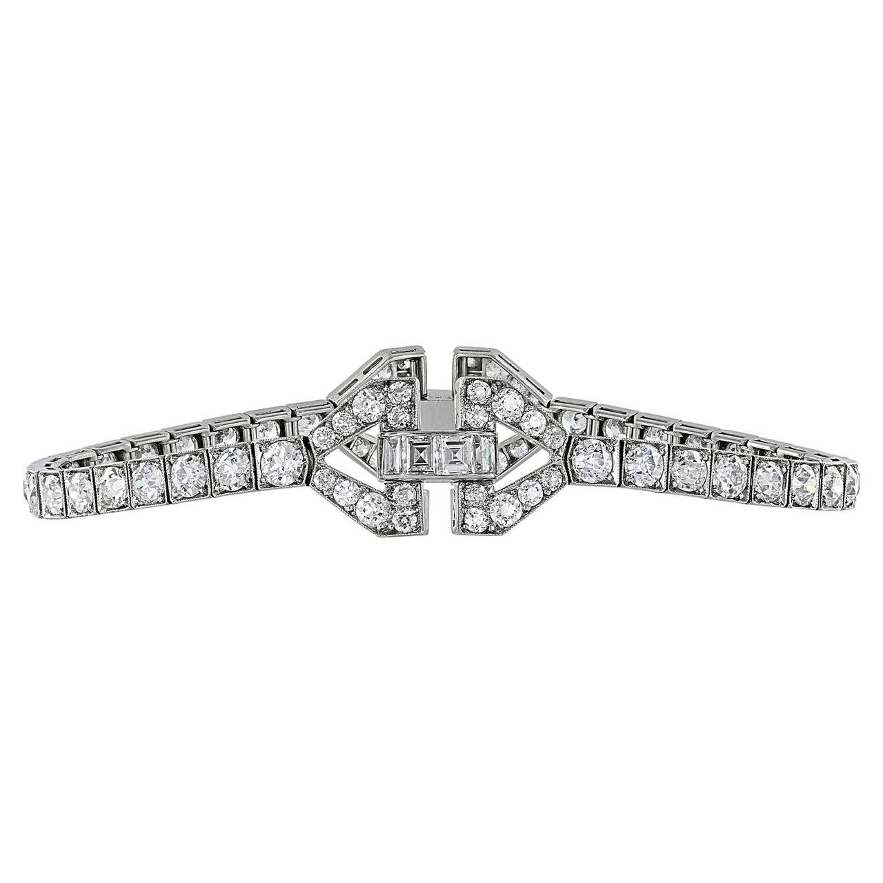 Art Deco 7.83 Carat Diamond Bracelet