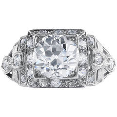 Edwardian 1.88 Carat Diamond Platinum Ring 3