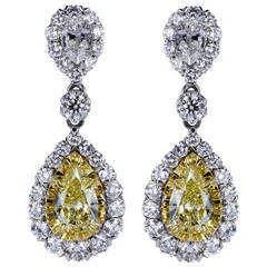 Canary Diamond Gold Earrings