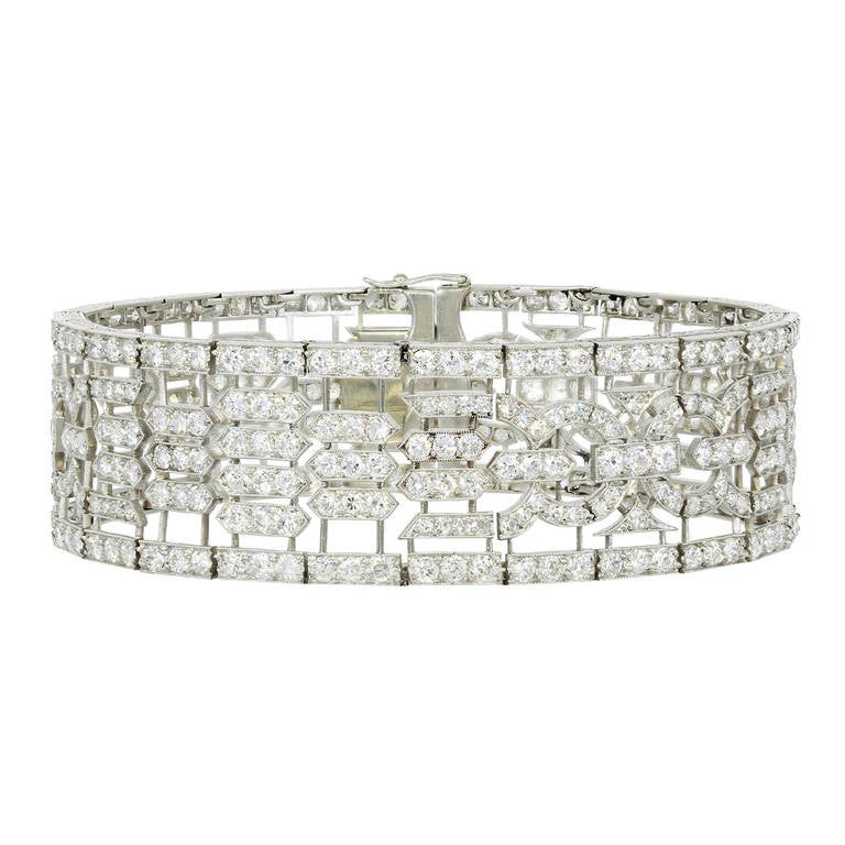 Art Deco Lacloche Paris Important Diamond Bracelet For Sale