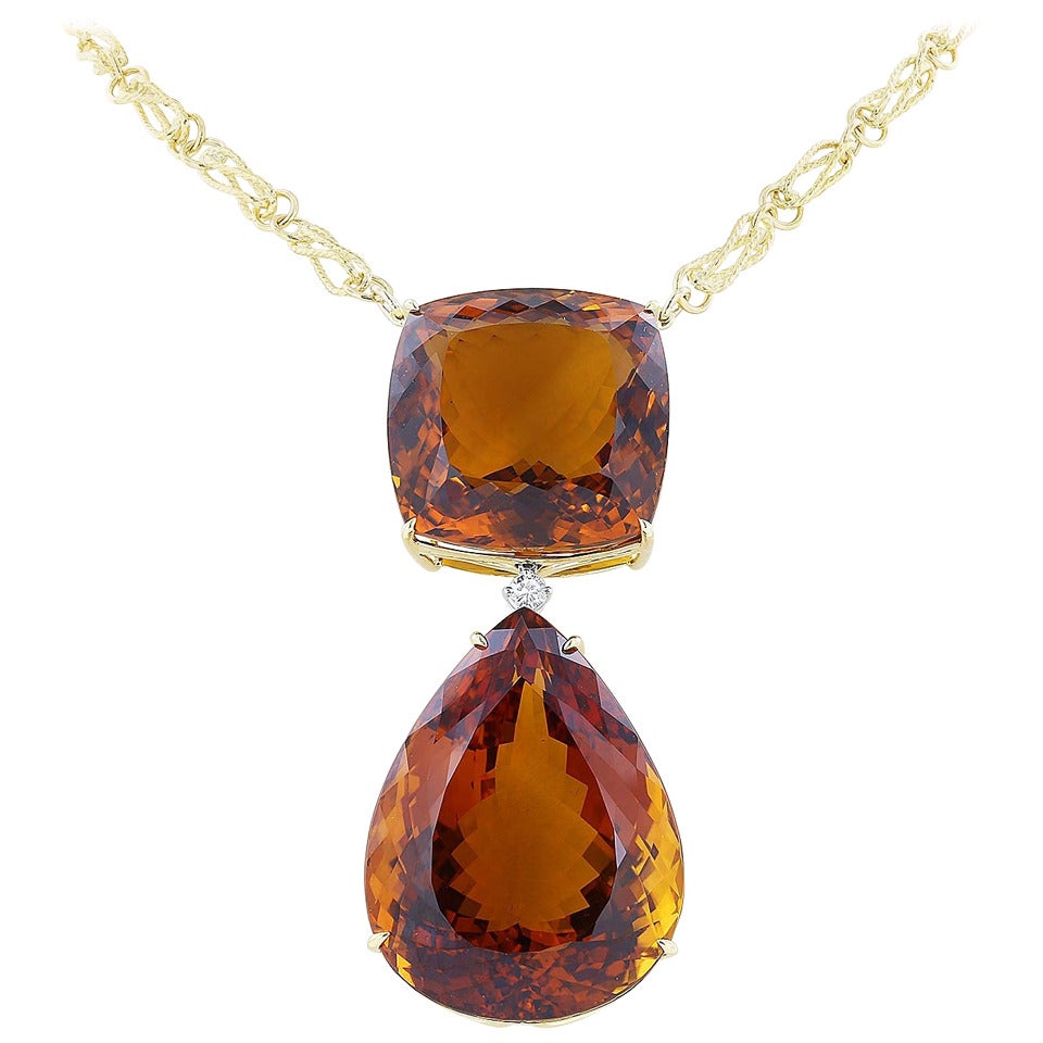 150 Carat Citrine Diamond Gold Necklace at 1stDibs 150 carats necklace