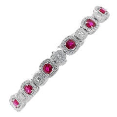 Burma Ruby Diamond Gold Bracelet