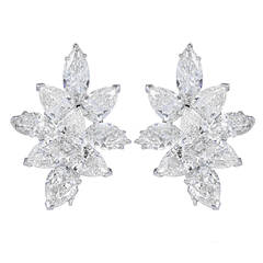 20 Carat Fancy Shape Diamond Platinum Earrings