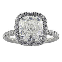 4.01 Carat Cushion Cut Diamond Platinum Ring 5