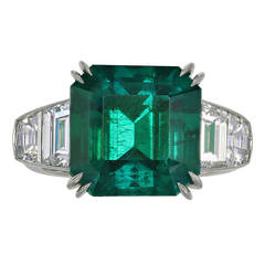 7.28 Carat Colombian Emerald Diamond Ring 8