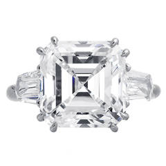 Harry Winston 8.02 Carat Asscher Cut Diamond Platinum Ring