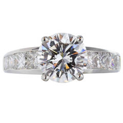 GIA Certified 2.26 Carat G VS2 Diamond Engagement Platinum Gold Ring 4