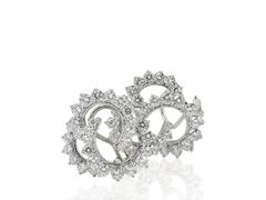 1995 Angela Cummings Diamond Platinum Clip Earrings