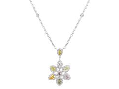 2.63 Carat Fancy Color Diamond Gold Pendant