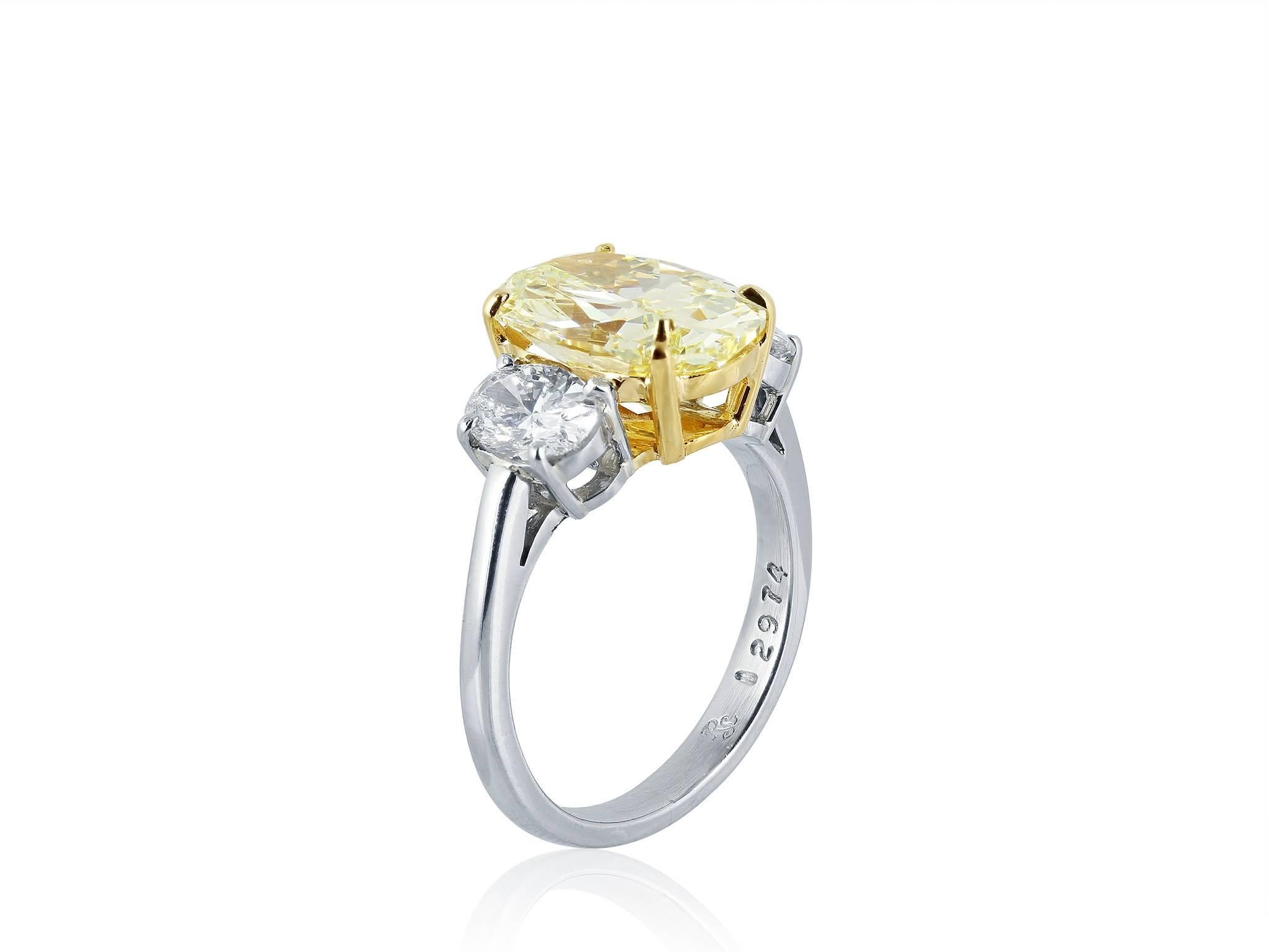 canary yellow oval diamond ring