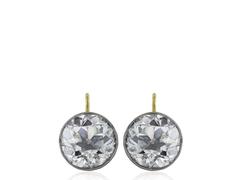 3.06 Carat Old European Cut Diamonds Gold Platinum Drop Earrings