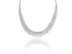 30.50 Carat Diamonds Gold Bib Necklace