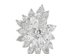15 Carats Marquise Diamonds Platinum Earrings