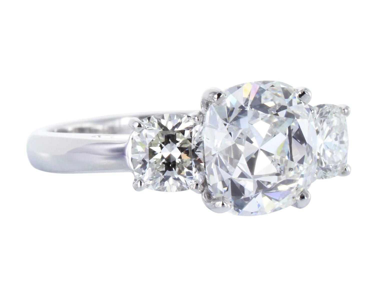 Unique 2 Carat Cushion Cut Diamond Engagement Ring