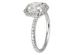 2.37 Carat GIA Certificate Asscher Cut Diamond Platinum Halo Ring