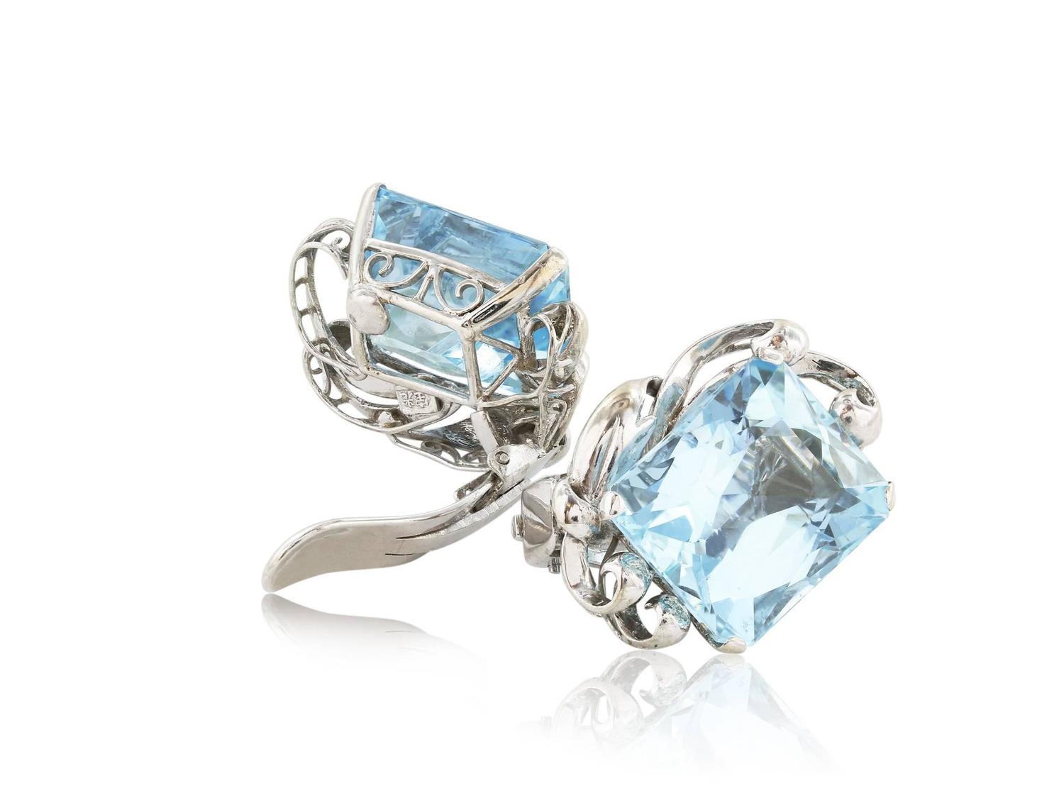 Aquamarine Gold Earrings at 1stdibs