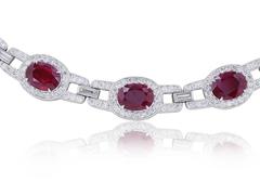Burma Ruby Diamond Platinum Necklace