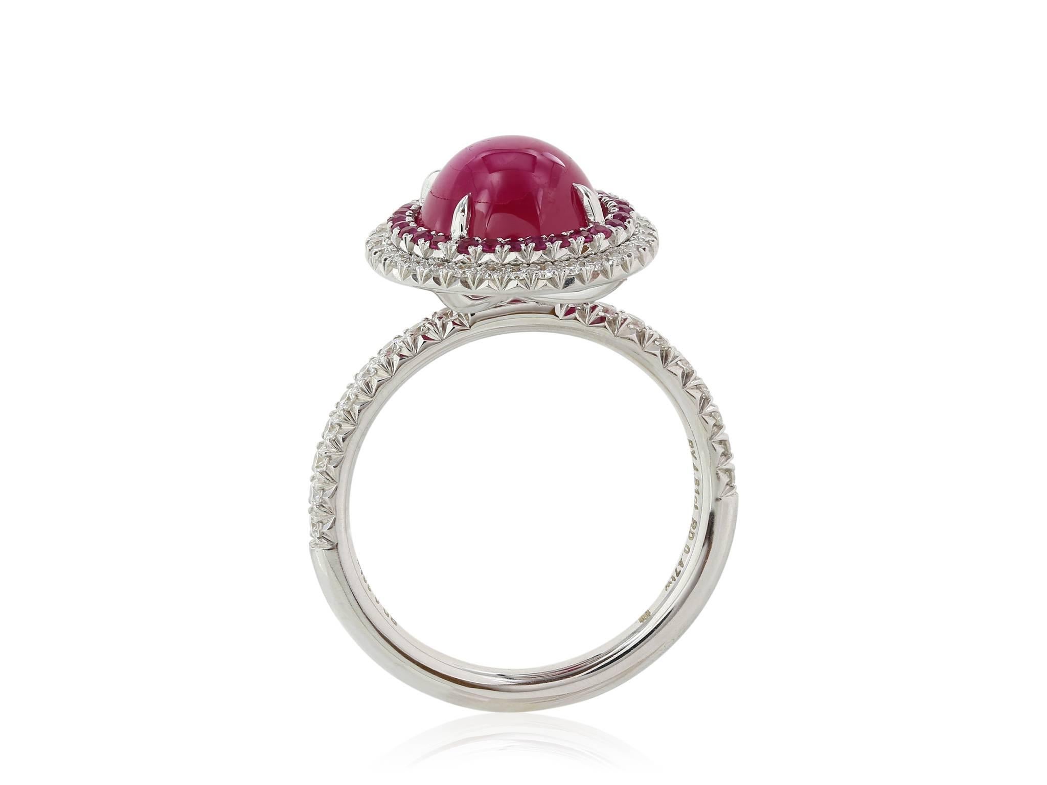 4.81 Carat Burmese Ruby Diamond Gold Ring In Excellent Condition In Chestnut Hill, MA
